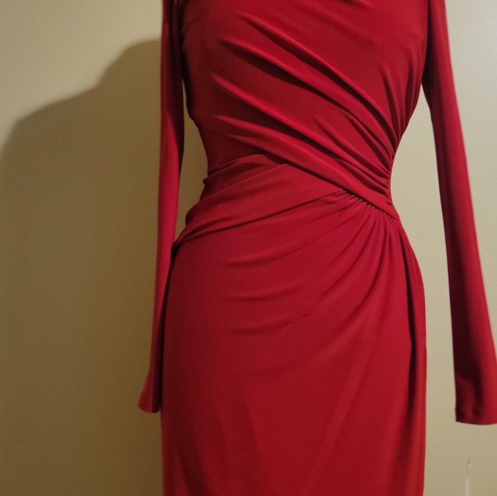 Lauren Ralph Lauren Red Long Sleeve Dress - Picture 6 of 7